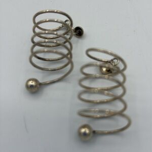 Vintage Sterling Silver Atomic Spiral Earrings